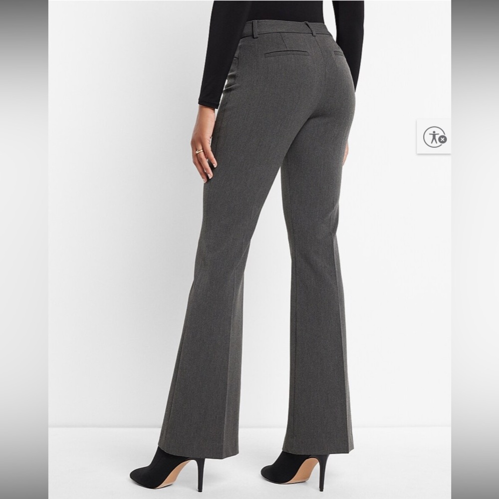 Express Editor Gray Flare Pants - Picture 2 of 9